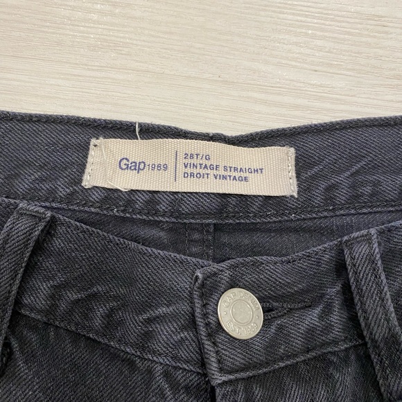 Gap Vintage Straight 100% cotton black jeans Size 28 - Picture 4 of 5